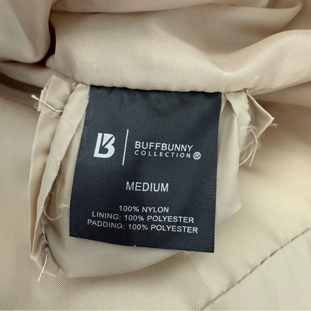 EUC BuffBunny Cream Puffer Jacket with Hood and Chevron Quilting - Picture 7 of 7